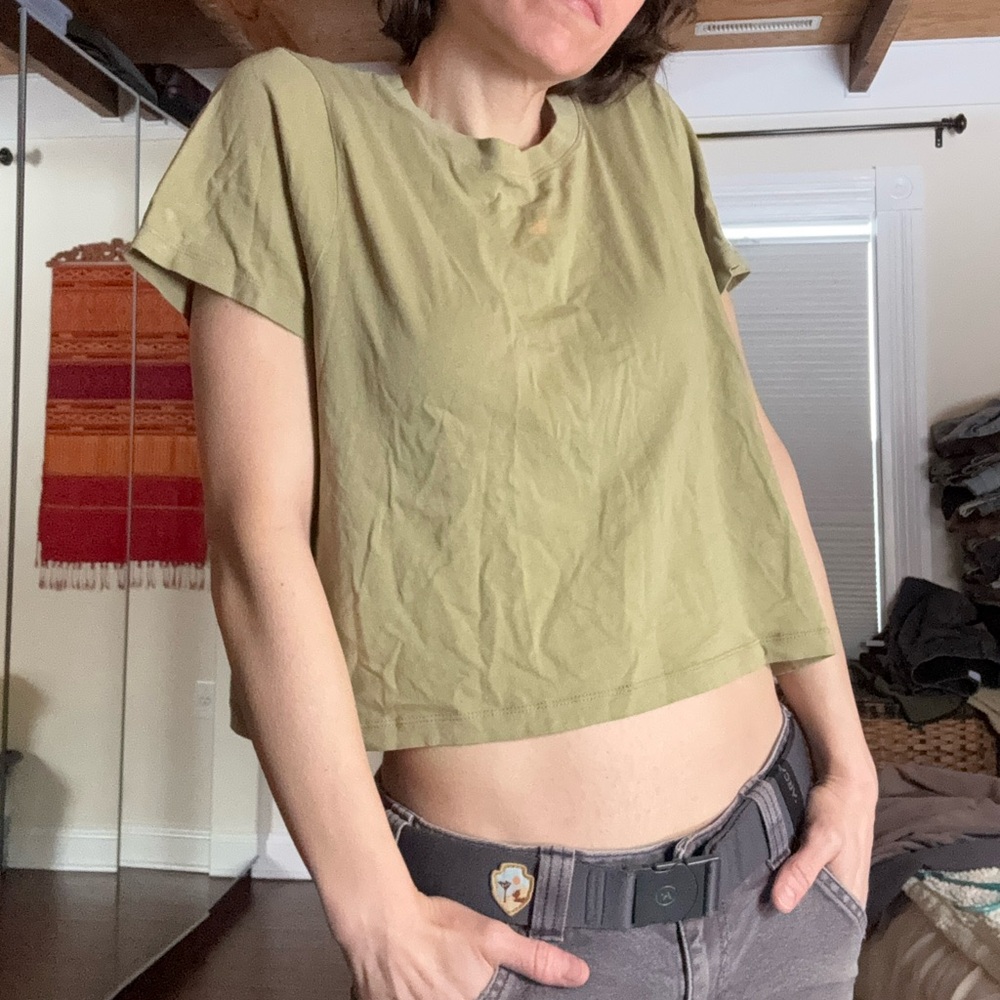 Madewell Olive Crop Top